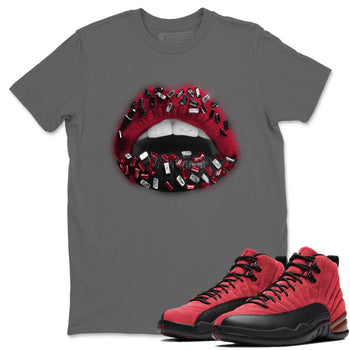 Jordan 12 Reverse Flu Game Sneaker Match Tees Lips Jewel Sneaker Tees Jordan 12 Reverse Flu Game Sneaker Release Tees Unisex Shirts