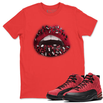 Jordan 12 Reverse Flu Game Sneaker Match Tees Lips Jewel Sneaker Tees Jordan 12 Reverse Flu Game Sneaker Release Tees Unisex Shirts