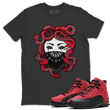 Jordan 12 Reverse Flu Game Sneaker Match Tees Medusa Sneaker Tees Jordan 12 Reverse Flu Game Sneaker Release Tees Unisex Shirts