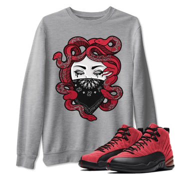Jordan 12 Reverse Flu Game Sneaker Match Tees Medusa Sneaker Tees Jordan 12 Reverse Flu Game Sneaker Release Tees Unisex Shirts