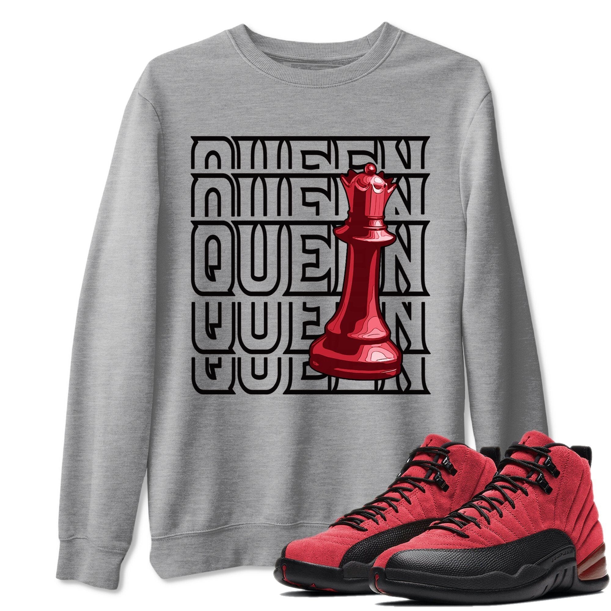 Jordan 12 Reverse Flu Game Sneaker Match Tees Queen Sneaker Tees Jordan 12 Reverse Flu Game Sneaker Release Tees Unisex Shirts