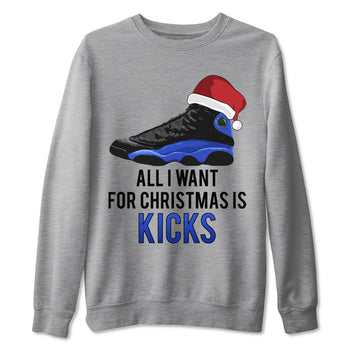 Jordan 13 Hyper Royal Sneaker Match Tees All i Want For Christmas is Kicks Sneaker Tees Jordan 13 Hyper Royal Sneaker Release Tees Unisex Shirts