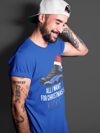 Jordan 13 Hyper Royal Sneaker Match Tees All i Want For Christmas is Kicks Sneaker Tees Jordan 13 Hyper Royal Sneaker Release Tees Unisex Shirts