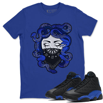Jordan 13 Hyper Royal Sneaker Match Tees Medusa Sneaker Tees Jordan 13 Hyper Royal Sneaker Release Tees Unisex Shirts