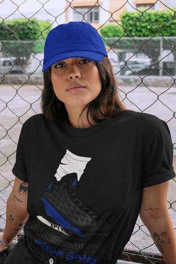 Jordan 13 Hyper Royal Sneaker Match Tees Jordan Gang Sneaker Tees Jordan 13 Hyper Royal Sneaker Release Tees Unisex Shirts
