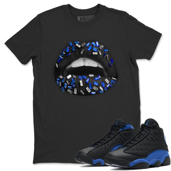 Jordan 13 Hyper Royal Sneaker Match Tees Lips Jewel Sneaker Tees Jordan 13 Hyper Royal Sneaker Release Tees Unisex Shirts