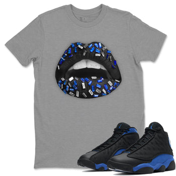 Jordan 13 Hyper Royal Sneaker Match Tees Lips Jewel Sneaker Tees Jordan 13 Hyper Royal Sneaker Release Tees Unisex Shirts