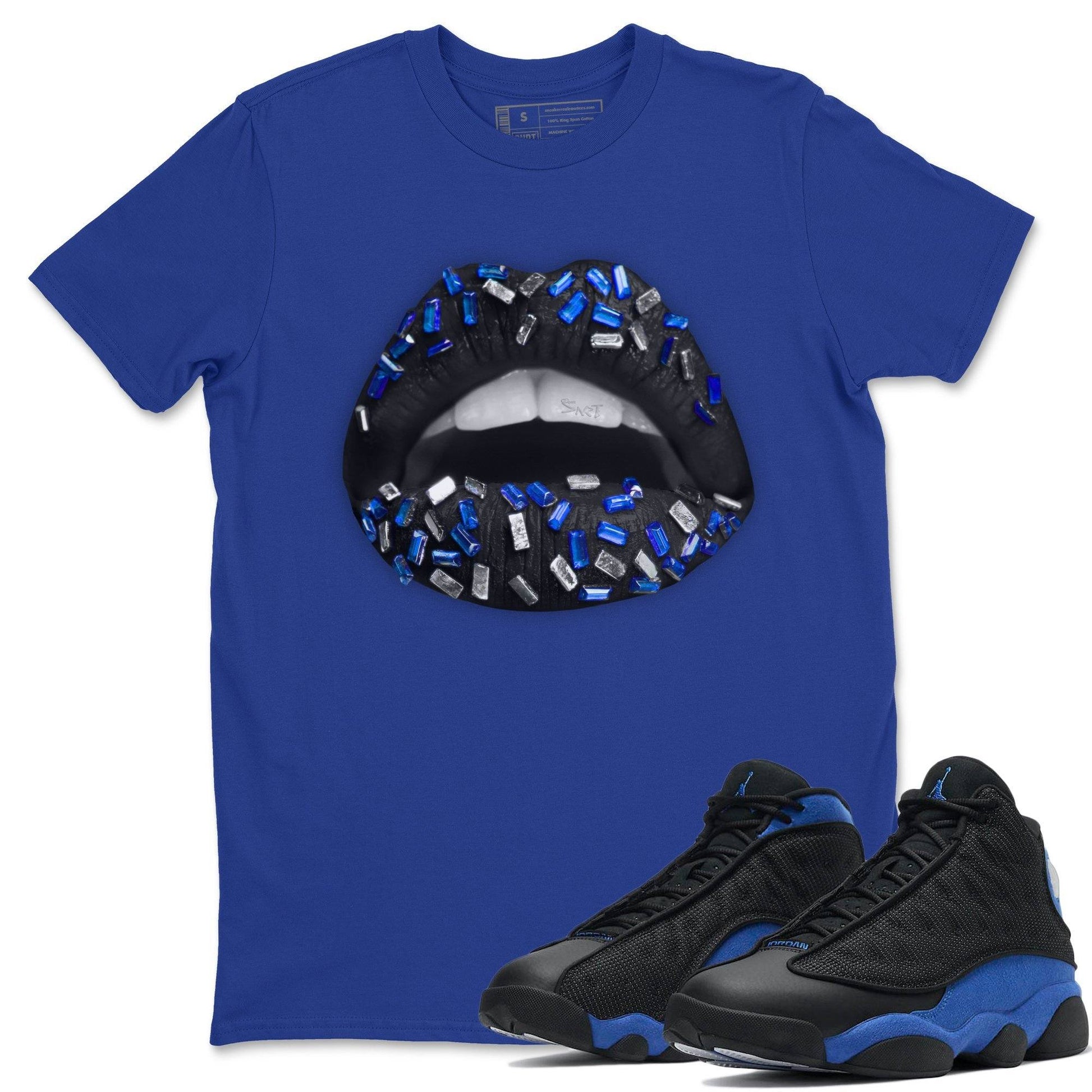 Jordan 13 Hyper Royal Sneaker Match Tees Lips Jewel Sneaker Tees Jordan 13 Hyper Royal Sneaker Release Tees Unisex Shirts