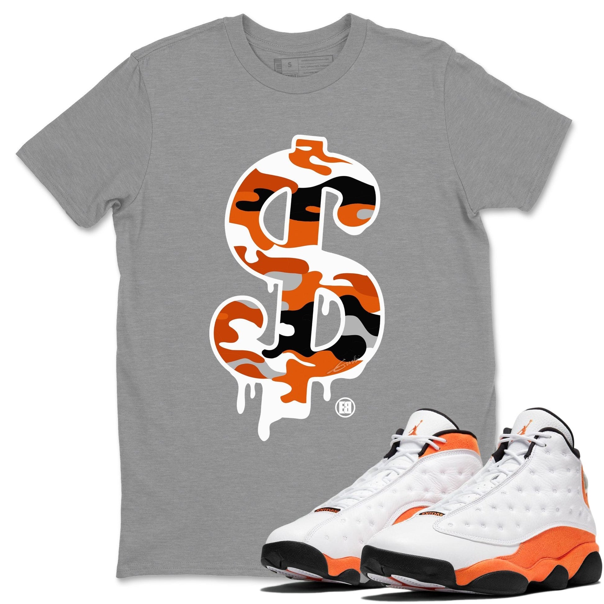 Jordan 13 Starfish Sneaker Match Tees Dollar Camo Sneaker Tees Jordan 13 Starfish Sneaker Release Tees Unisex Shirts