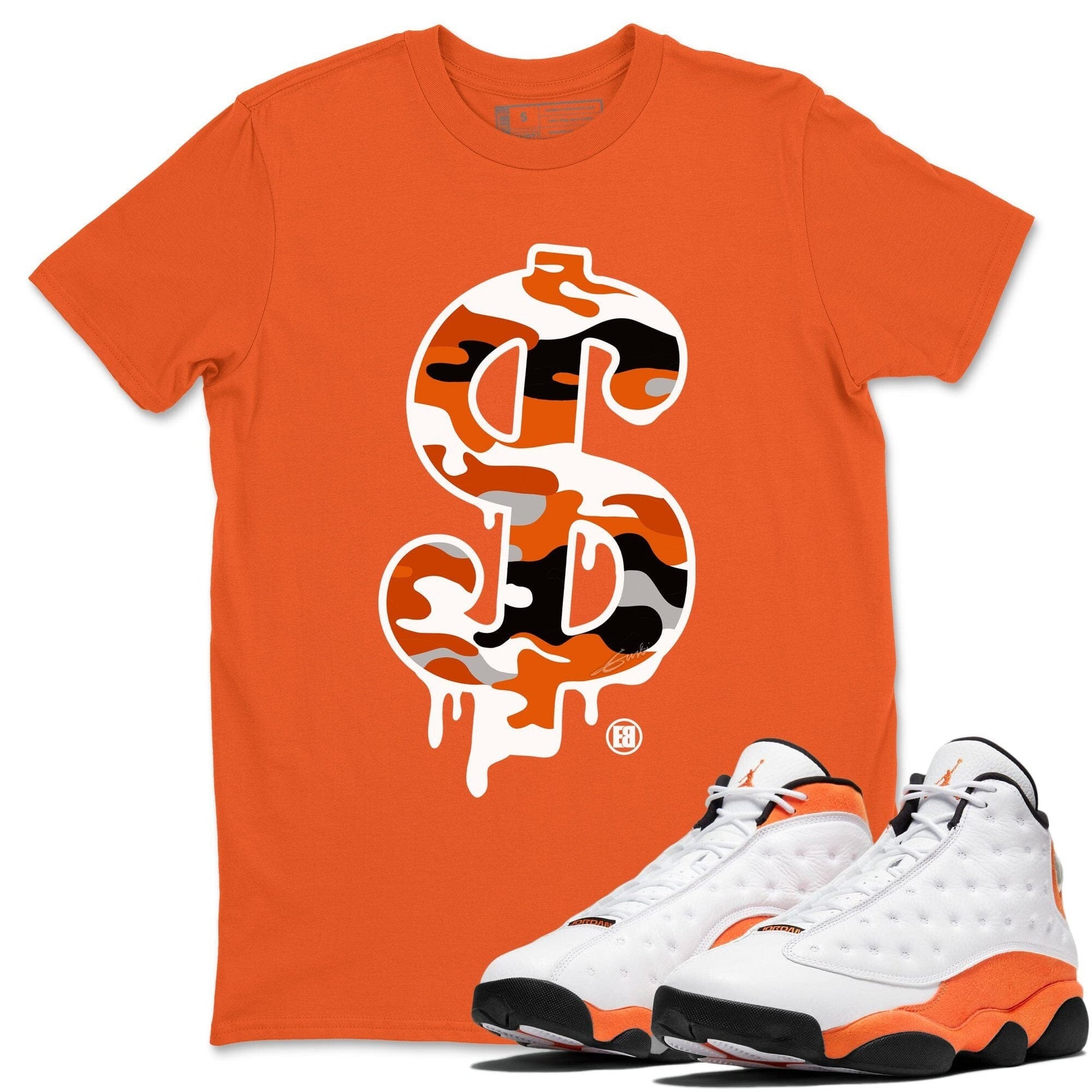Jordan 13 Starfish Sneaker Match Tees Dollar Camo Sneaker Tees Jordan 13 Starfish Sneaker Release Tees Unisex Shirts