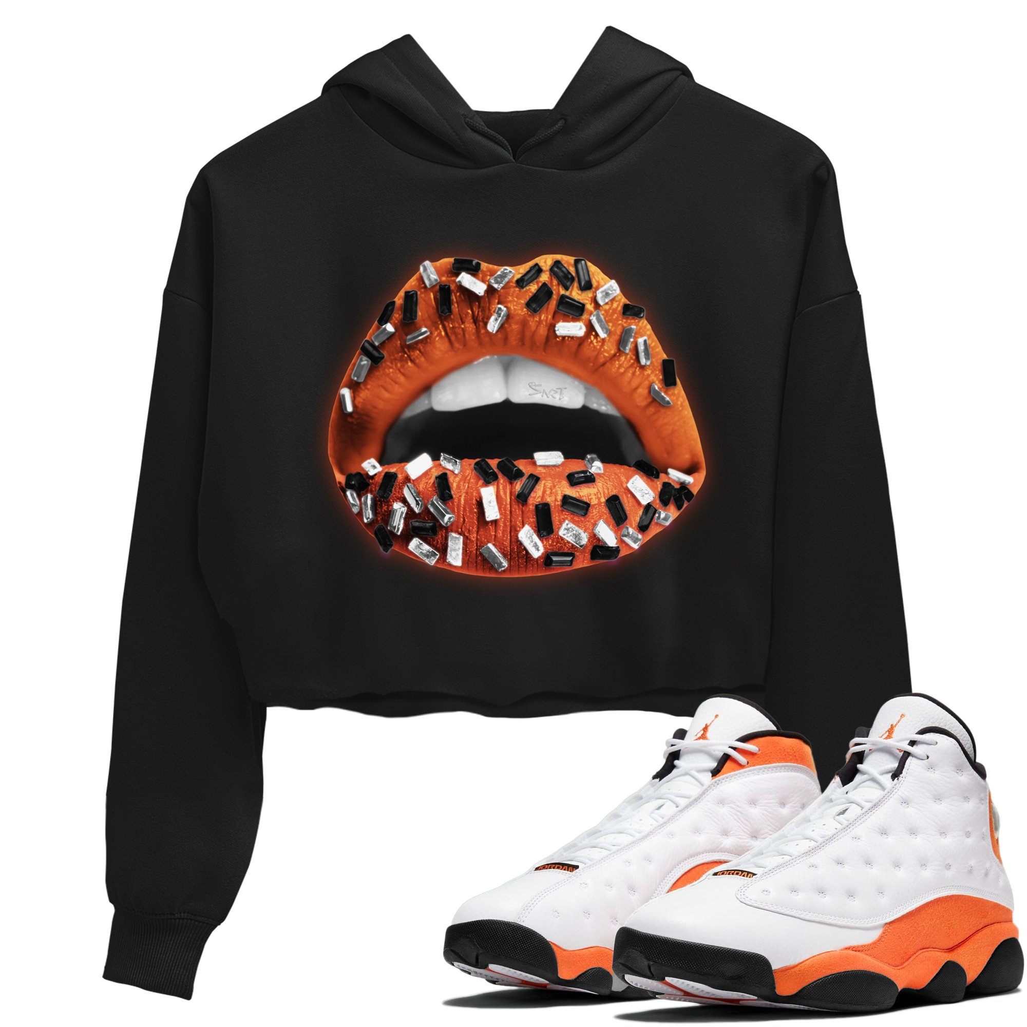 Jordan 13 Starfish Sneaker Match Tees Lips Jewel Sneaker Tees Jordan 13 Starfish Sneaker Release Tees Women's Shirts
