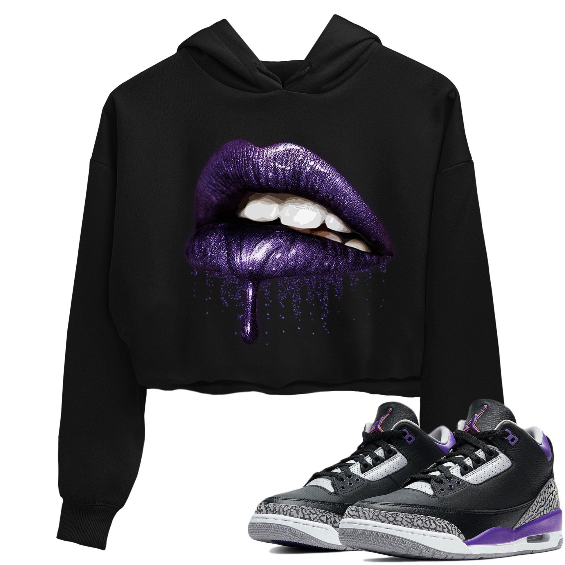 Jordan 3 Court Purple Sneaker Match Tees Dripping Lips Sneaker Tees Jordan 3 Court Purple Sneaker Release Tees Women's Shirts