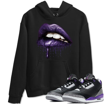 Jordan 3 Court Purple Sneaker Match Tees Dripping Lips Sneaker Tees Jordan 3 Court Purple Sneaker Release Tees Unisex Shirts