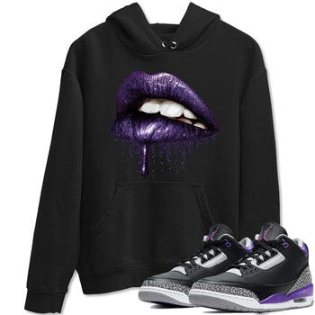 Jordan 3 Court Purple Sneaker Match Tees Dripping Lips Sneaker Tees Jordan 3 Court Purple Sneaker Release Tees Unisex Shirts