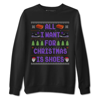 Jordan 3 Court Purple Sneaker Match Tees All I Want For Christmas Is Shoes Sneaker Tees Jordan 3 Court Purple Sneaker Release Tees Unisex Shirts