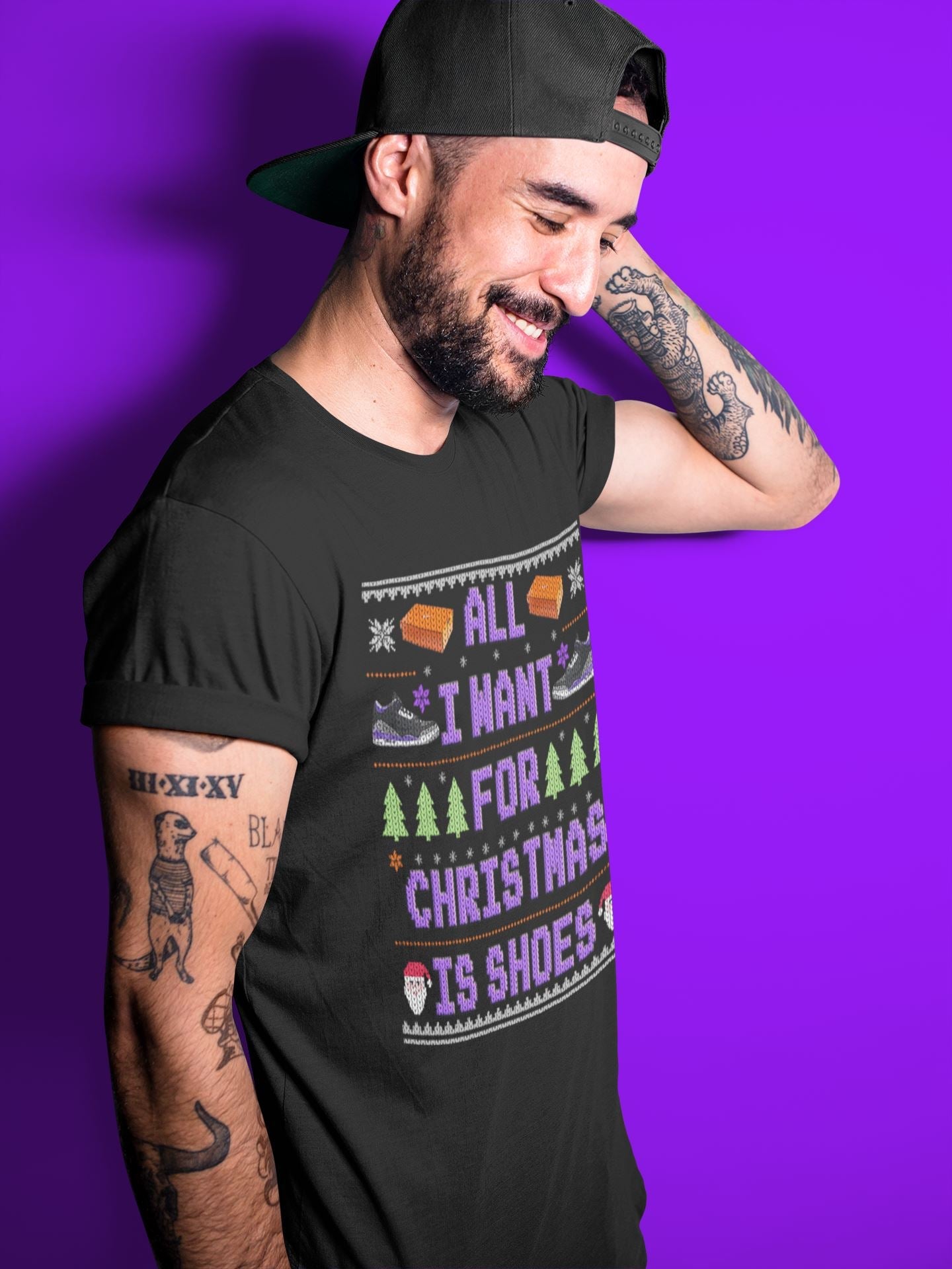 Jordan 3 Court Purple Sneaker Match Tees All I Want For Christmas Is Shoes Sneaker Tees Jordan 3 Court Purple Sneaker Release Tees Unisex Shirts