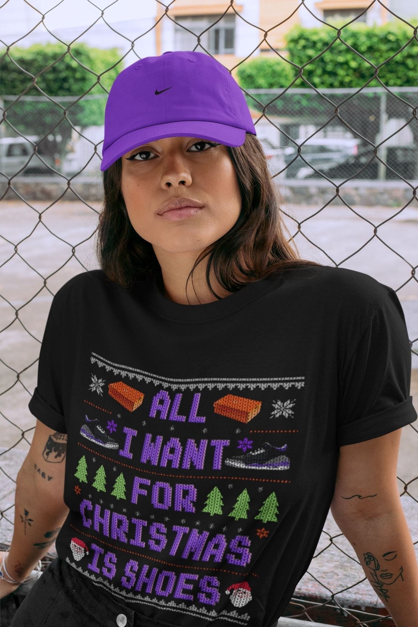 Jordan 3 Court Purple Sneaker Match Tees All I Want For Christmas Is Shoes Sneaker Tees Jordan 3 Court Purple Sneaker Release Tees Unisex Shirts