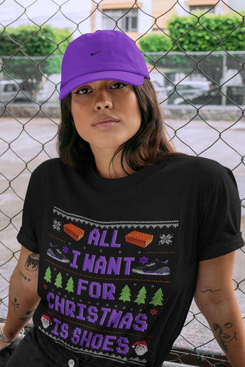 Jordan 3 Court Purple Sneaker Match Tees All I Want For Christmas Is Shoes Sneaker Tees Jordan 3 Court Purple Sneaker Release Tees Unisex Shirts