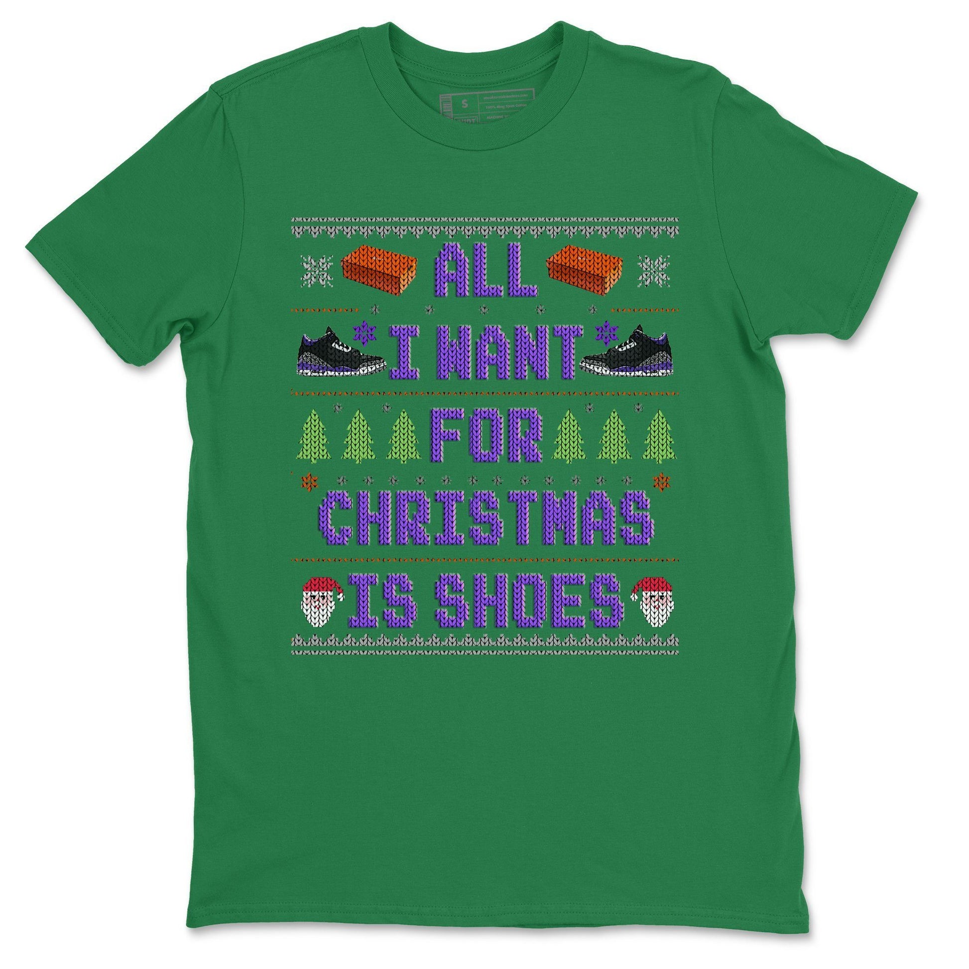 Jordan 3 Court Purple Sneaker Match Tees All I Want For Christmas Is Shoes Sneaker Tees Jordan 3 Court Purple Sneaker Release Tees Unisex Shirts
