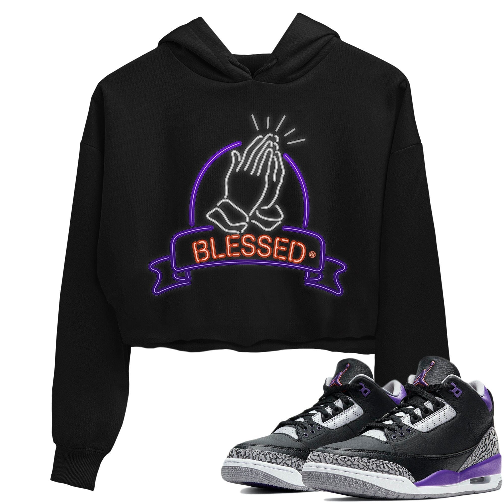 Jordan 3 Court Purple Sneaker Match Tees Blessed Sneaker Tees Jordan 3 Court Purple Sneaker Release Tees Women's Shirts