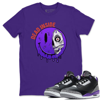 Jordan 3 Court Purple Sneaker Match Tees Dead Inside Sneaker Tees Jordan 3 Court Purple Sneaker Release Tees Unisex Shirts