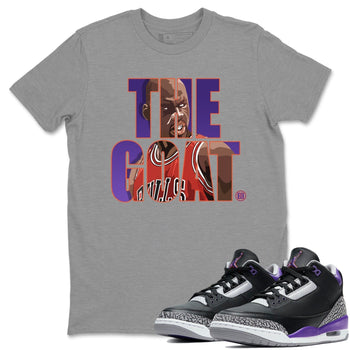 Jordan 3 Court Purple Sneaker Match Tees The Goat Sneaker Tees Jordan 3 Court Purple Sneaker Release Tees Unisex Shirts