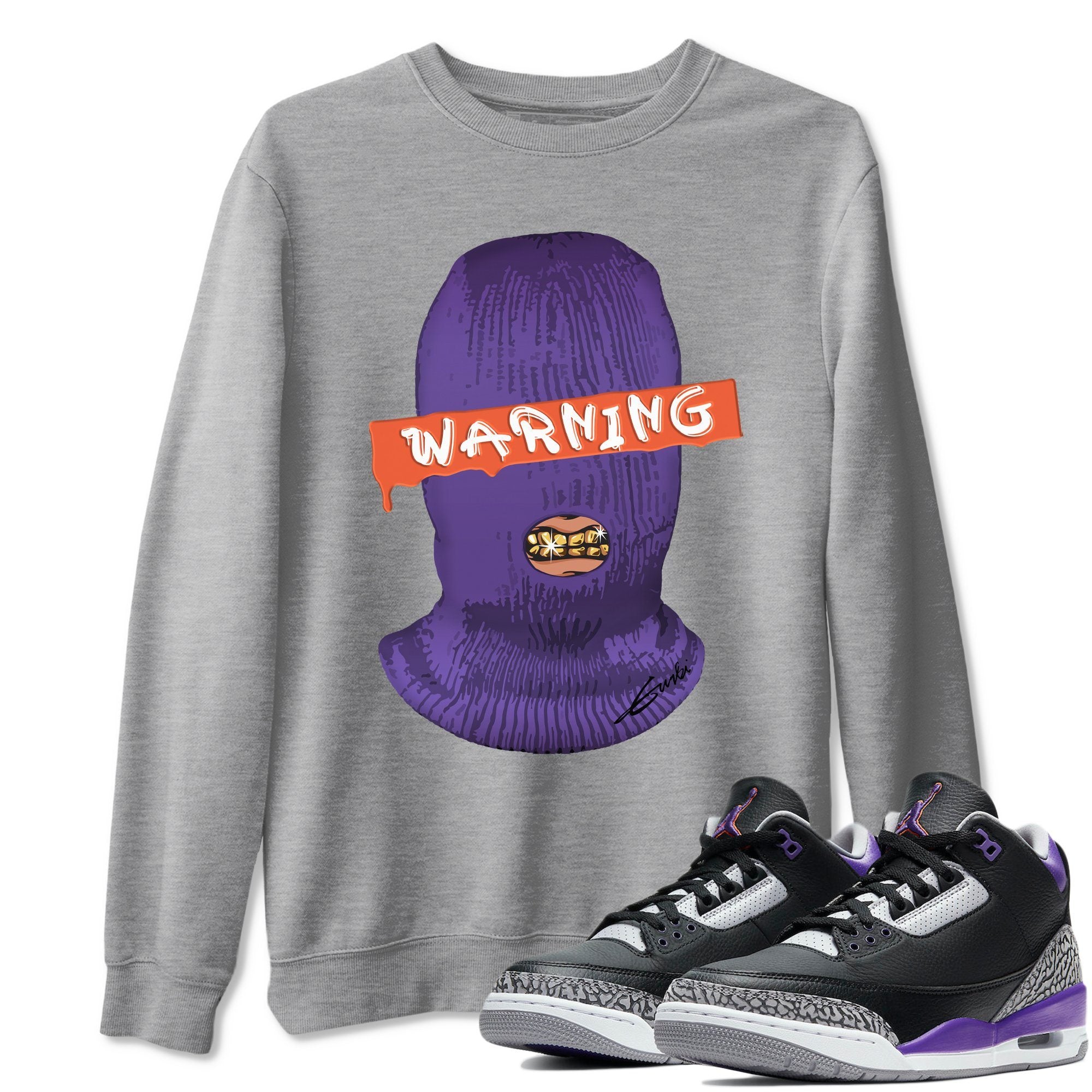 Jordan 3 Court Purple Sneaker Match Tees Warning Sneaker Tees Jordan 3 Court Purple Sneaker Release Tees Unisex Shirts