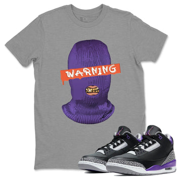 Jordan 3 Court Purple Sneaker Match Tees Warning Sneaker Tees Jordan 3 Court Purple Sneaker Release Tees Unisex Shirts