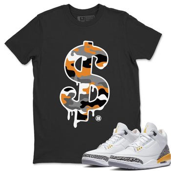 Jordan 3 Laser Orange Sneaker Match Tees Dollar Camo Sneaker Tees Jordan 3 Laser Orange Sneaker Release Tees Unisex Shirts
