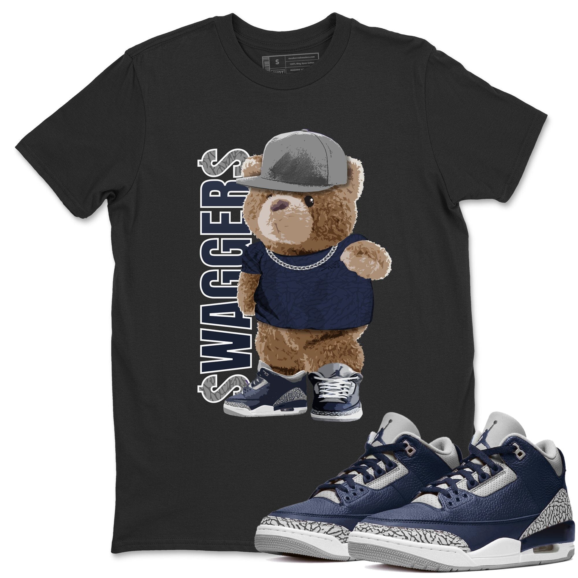 Jordan 3 Midnight Navy Sneaker Match Tees Bear Swaggers Sneaker Tees Jordan 3 Midnight Navy Sneaker Release Tees Unisex Shirts