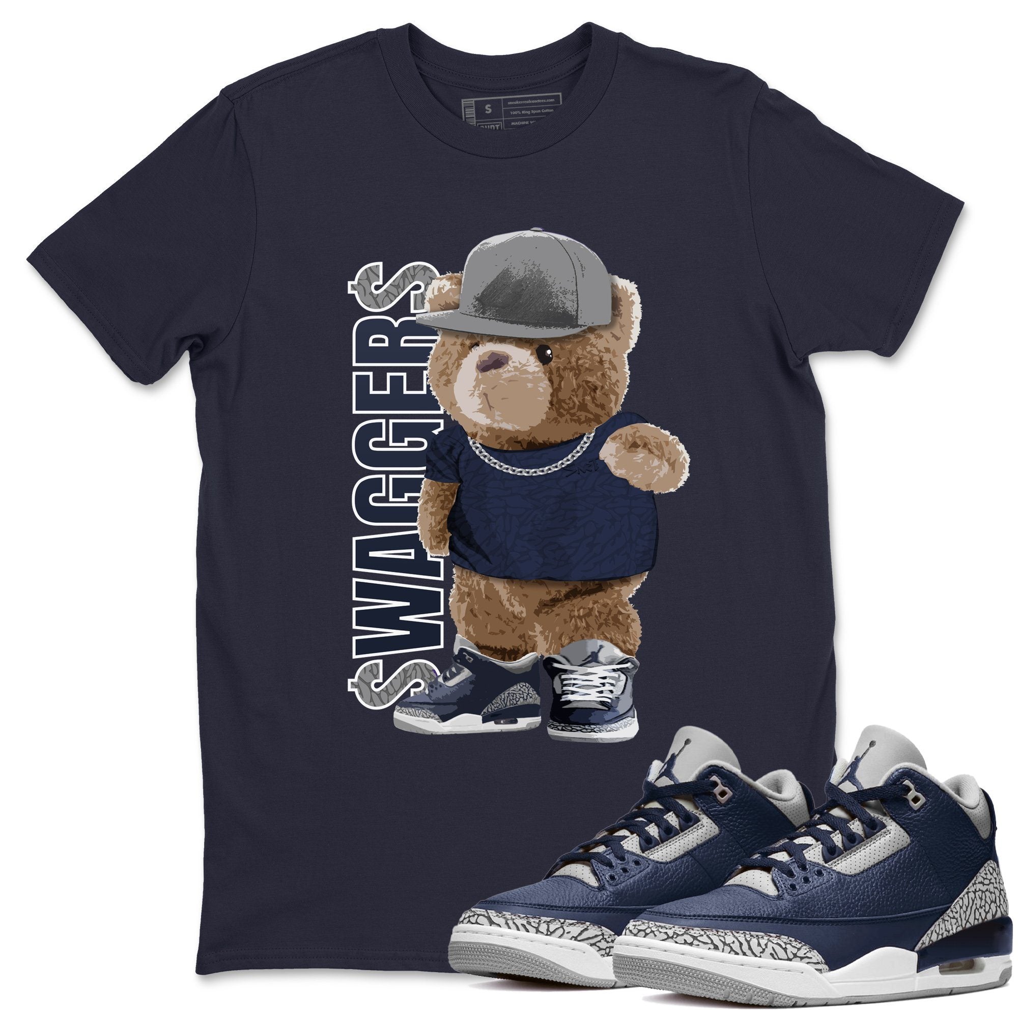 Jordan 3 Midnight Navy Sneaker Match Tees Bear Swaggers Sneaker Tees Jordan 3 Midnight Navy Sneaker Release Tees Unisex Shirts