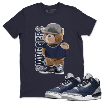 Jordan 3 Midnight Navy Sneaker Match Tees Bear Swaggers Sneaker Tees Jordan 3 Midnight Navy Sneaker Release Tees Unisex Shirts