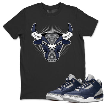 Jordan 3 Midnight Navy Sneaker Match Tees Bull Head Sneaker Tees Jordan 3 Midnight Navy Sneaker Release Tees Unisex Shirts
