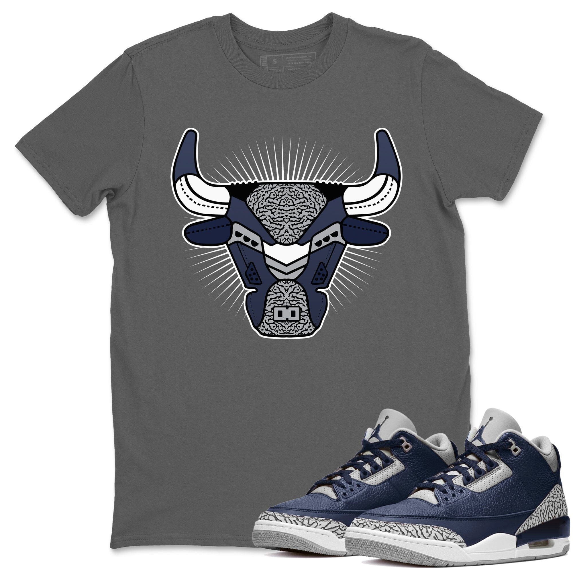Jordan 3 Midnight Navy Sneaker Match Tees Bull Head Sneaker Tees Jordan 3 Midnight Navy Sneaker Release Tees Unisex Shirts