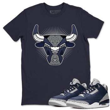 Jordan 3 Midnight Navy Sneaker Match Tees Bull Head Sneaker Tees Jordan 3 Midnight Navy Sneaker Release Tees Unisex Shirts