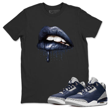 Jordan 3 Midnight Navy Sneaker Match Tees Dripping Lips Sneaker Tees Jordan 3 Midnight Navy Sneaker Release Tees Unisex Shirts