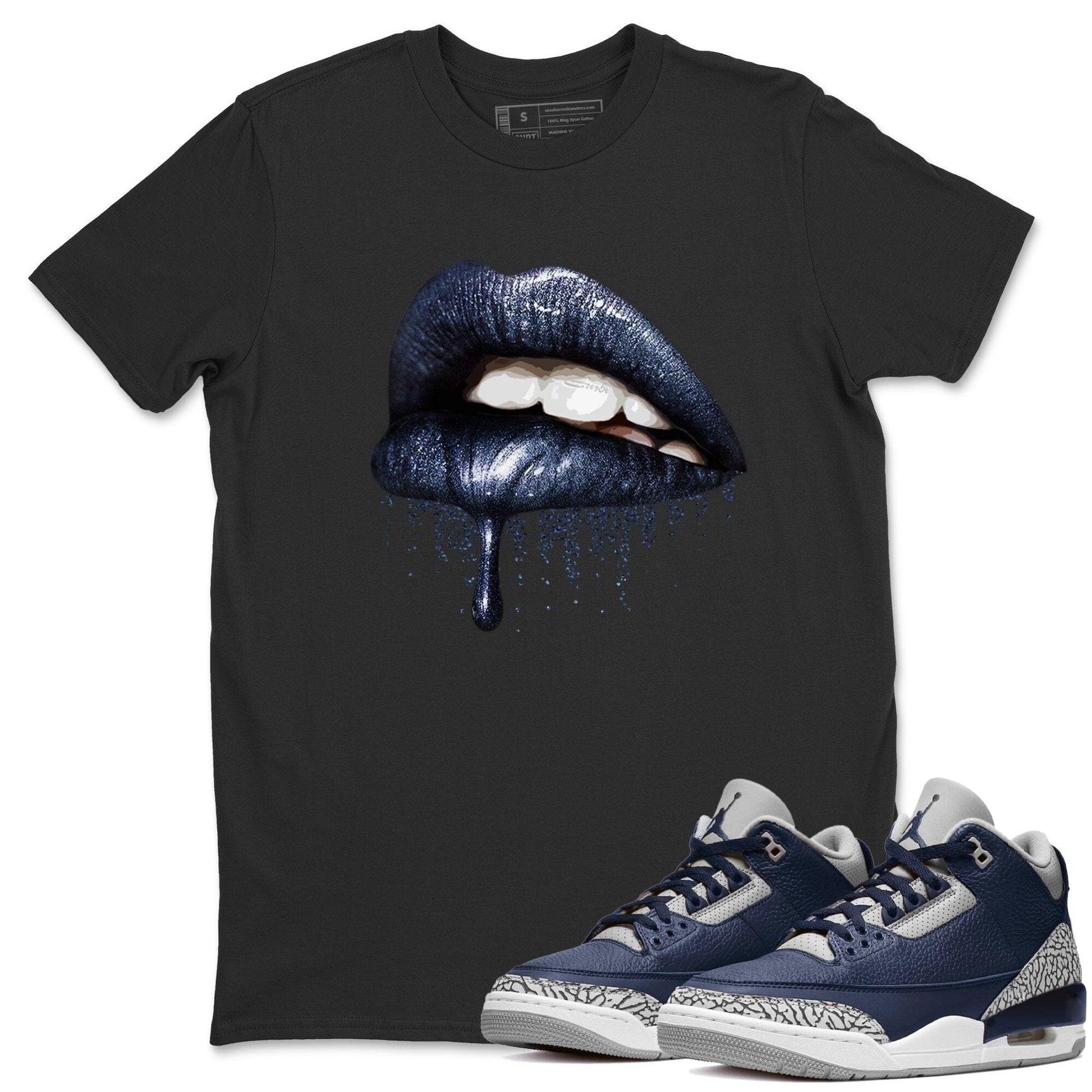 Jordan 3 Midnight Navy Sneaker Match Tees Dripping Lips Sneaker Tees Jordan 3 Midnight Navy Sneaker Release Tees Unisex Shirts