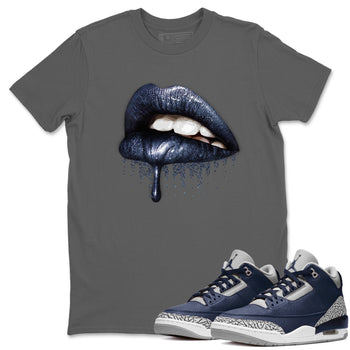 Jordan 3 Midnight Navy Sneaker Match Tees Dripping Lips Sneaker Tees Jordan 3 Midnight Navy Sneaker Release Tees Unisex Shirts