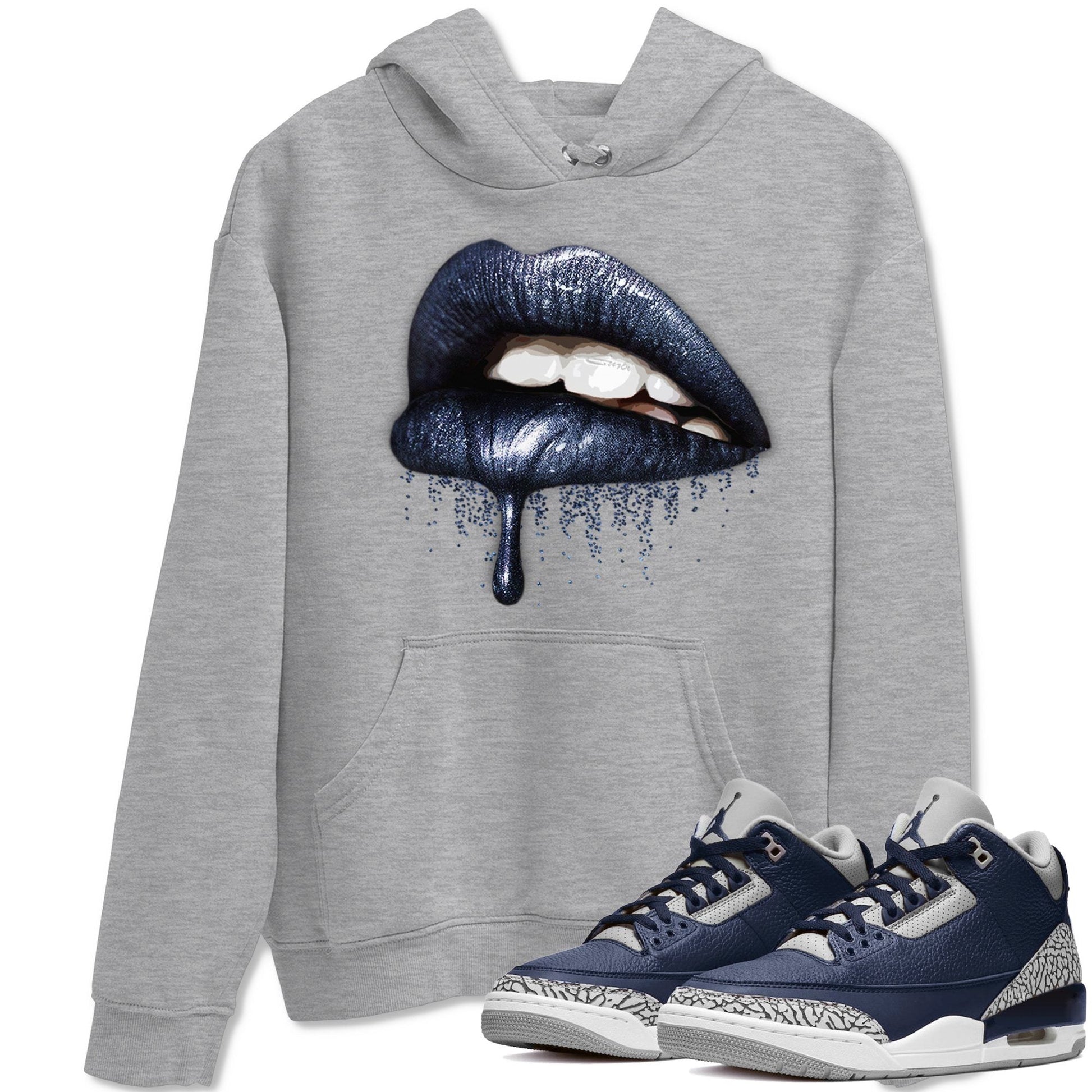 Jordan 3 Midnight Navy Sneaker Match Tees Dripping Lips Sneaker Tees Jordan 3 Midnight Navy Sneaker Release Tees Unisex Shirts