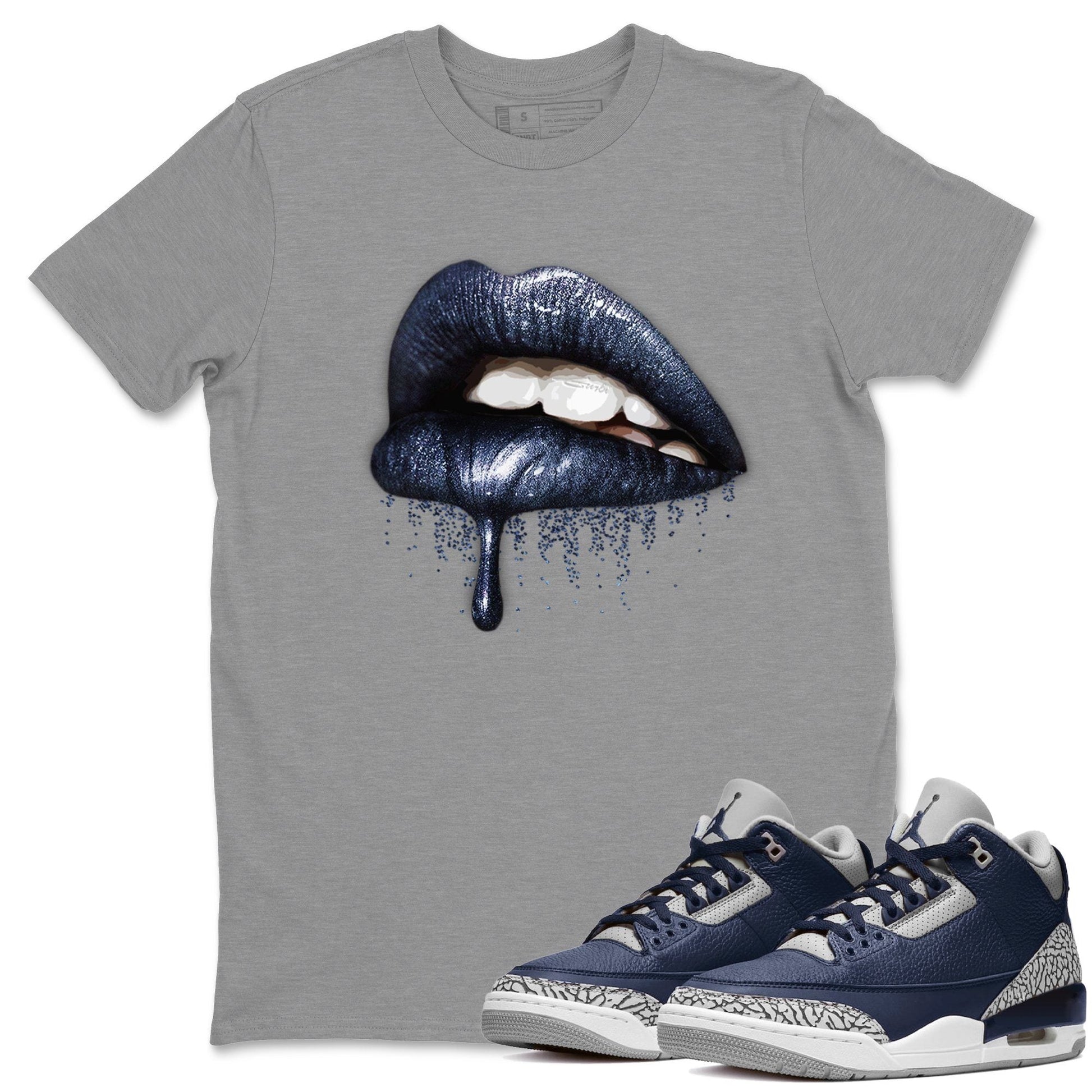 Jordan 3 Midnight Navy Sneaker Match Tees Dripping Lips Sneaker Tees Jordan 3 Midnight Navy Sneaker Release Tees Unisex Shirts