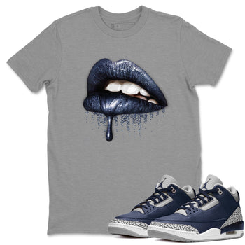 Jordan 3 Midnight Navy Sneaker Match Tees Dripping Lips Sneaker Tees Jordan 3 Midnight Navy Sneaker Release Tees Unisex Shirts