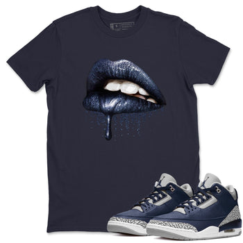 Jordan 3 Midnight Navy Sneaker Match Tees Dripping Lips Sneaker Tees Jordan 3 Midnight Navy Sneaker Release Tees Unisex Shirts