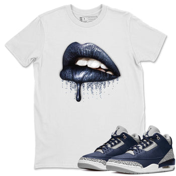 Jordan 3 Midnight Navy Sneaker Match Tees Dripping Lips Sneaker Tees Jordan 3 Midnight Navy Sneaker Release Tees Unisex Shirts