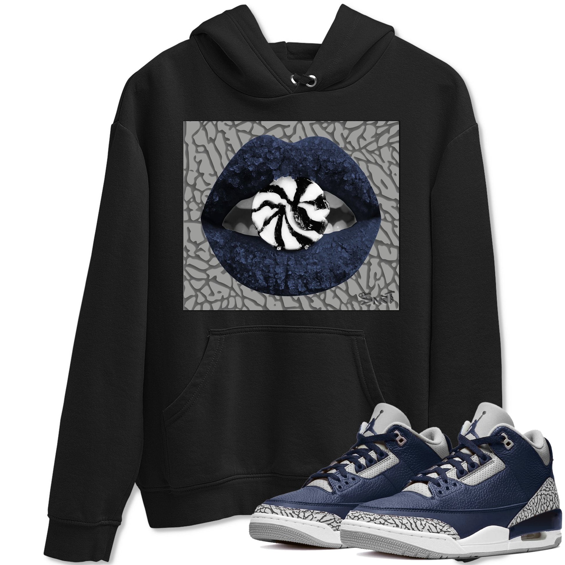 Jordan 3 Midnight Navy Sneaker Match Tees Lips Candy Sneaker Tees Jordan 3 Midnight Navy Sneaker Release Tees Unisex Shirts