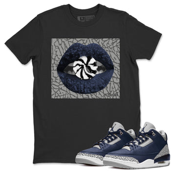Jordan 3 Midnight Navy Sneaker Match Tees Lips Candy Sneaker Tees Jordan 3 Midnight Navy Sneaker Release Tees Unisex Shirts