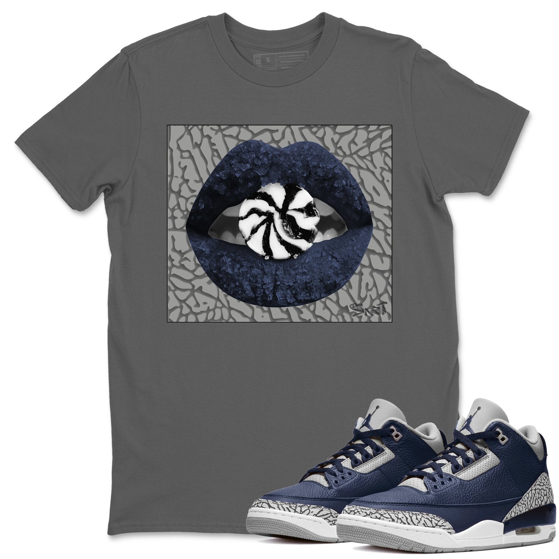 Jordan 3 Midnight Navy Sneaker Match Tees Lips Candy Sneaker Tees Jordan 3 Midnight Navy Sneaker Release Tees Unisex Shirts