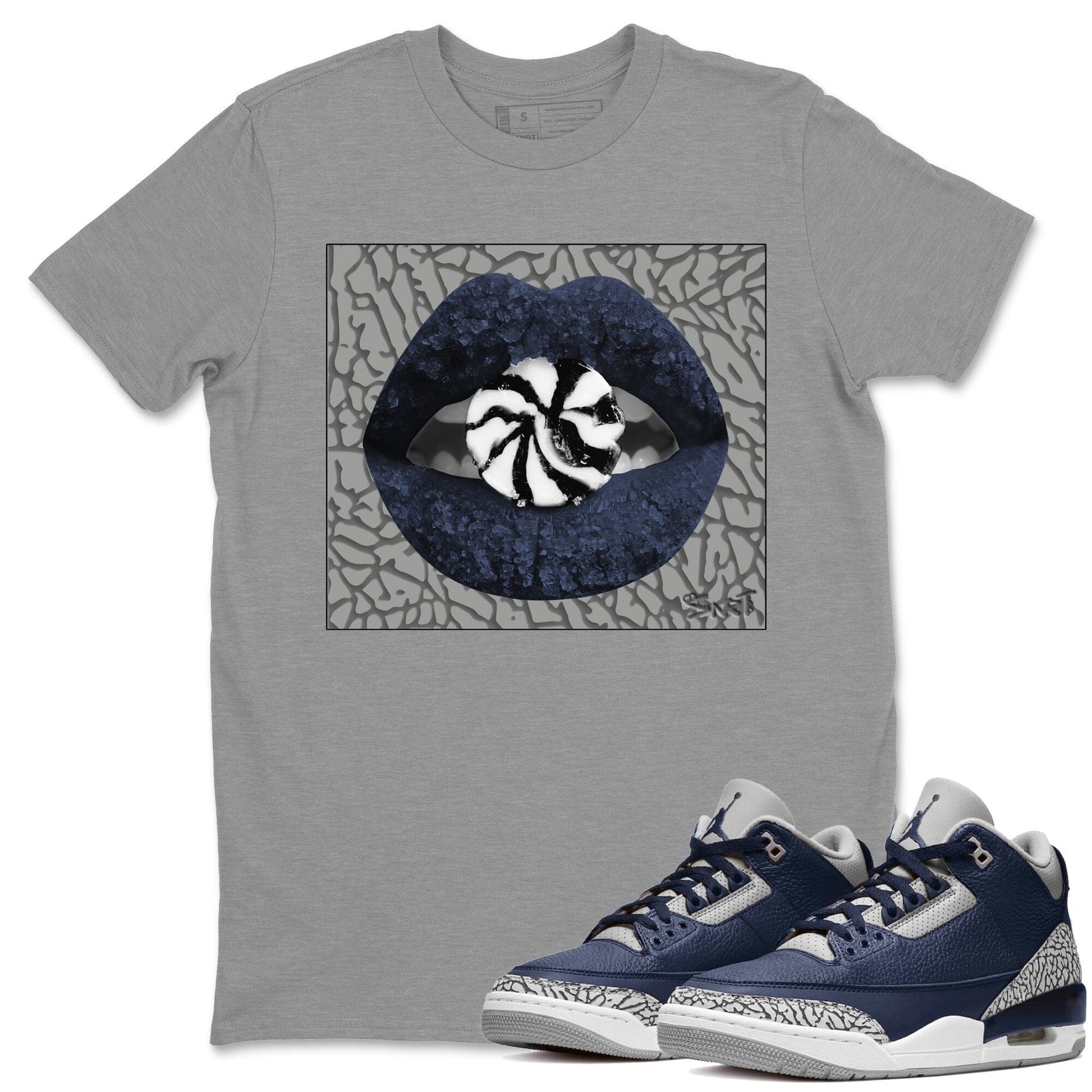Jordan 3 Midnight Navy Sneaker Match Tees Lips Candy Sneaker Tees Jordan 3 Midnight Navy Sneaker Release Tees Unisex Shirts