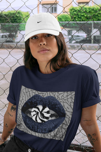Jordan 3 Midnight Navy Sneaker Match Tees Lips Candy Sneaker Tees Jordan 3 Midnight Navy Sneaker Release Tees Unisex Shirts