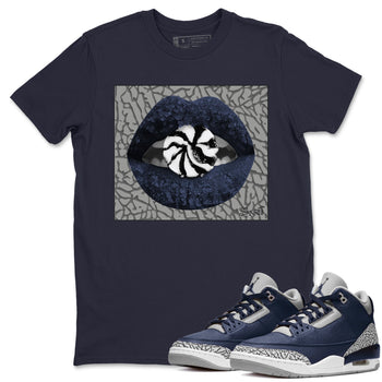 Jordan 3 Midnight Navy Sneaker Match Tees Lips Candy Sneaker Tees Jordan 3 Midnight Navy Sneaker Release Tees Unisex Shirts