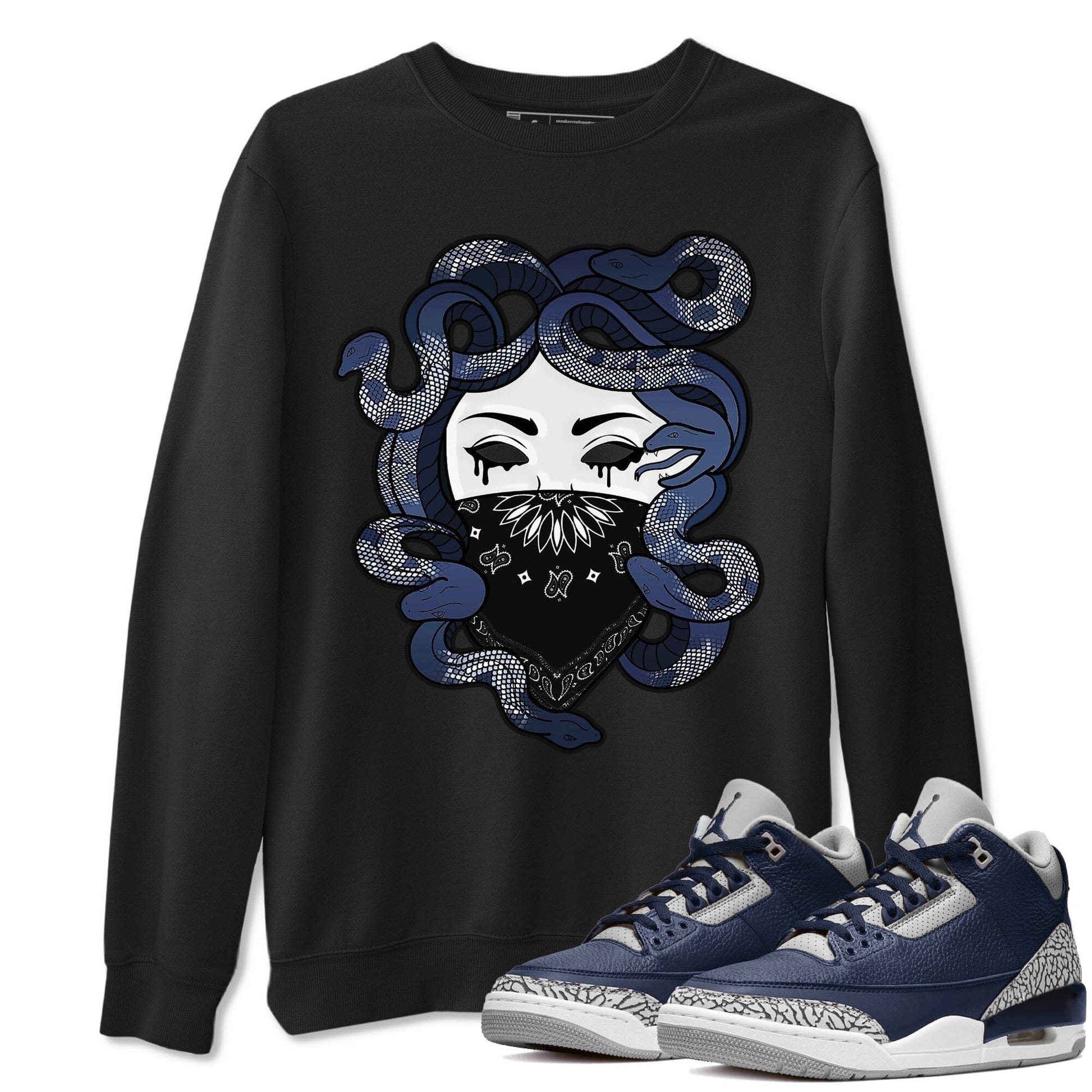 Jordan 3 Midnight Navy Sneaker Match Tees Medusa Sneaker Tees Jordan 3 Midnight Navy Sneaker Release Tees Unisex Shirts